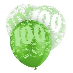 Happy 100th Birthday 12 Pearlized Printed Latex Balloons