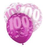 Happy 100th Birthday 12 Pearlized Printed Latex Balloons