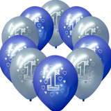 Happy 1st Birthday Party 11 Pearlised Printed Latex Balloons
