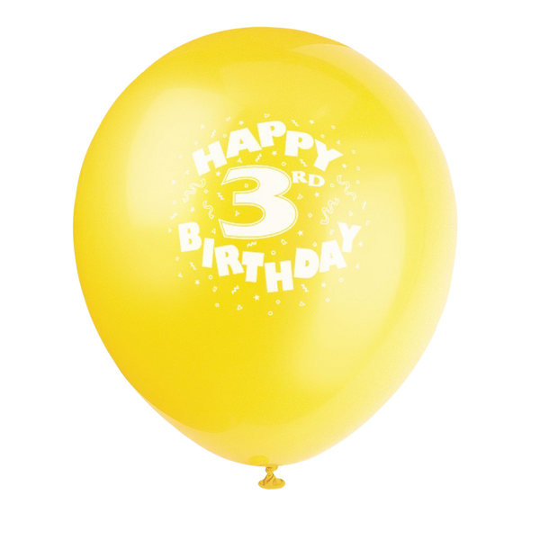Happy 3rd Birthday Printed Balloons