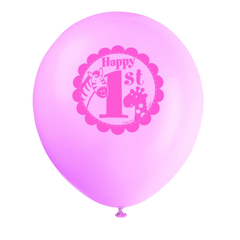 Latex Pink Safari First Birthday Balloons
