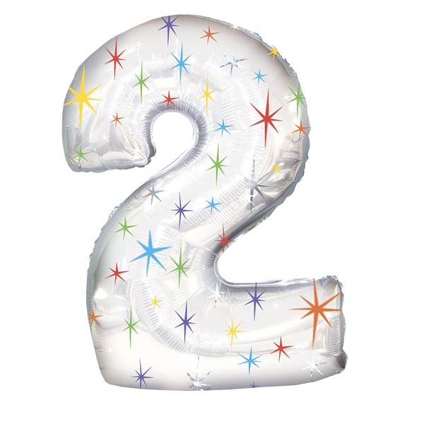 Multi Sparkles Number  Balloon