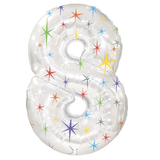 Multi Sparkles Number  Balloon