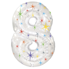 Multi Sparkles Number  Balloon