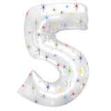 Multi Sparkles Number  Balloon