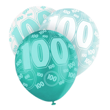 Happy 100th Birthday 12 Pearlized Printed Latex Balloons