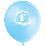 Happy 1st Birthday Party 11 Pearlised Printed Latex Balloons