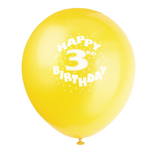Happy 3rd Birthday Printed Balloons